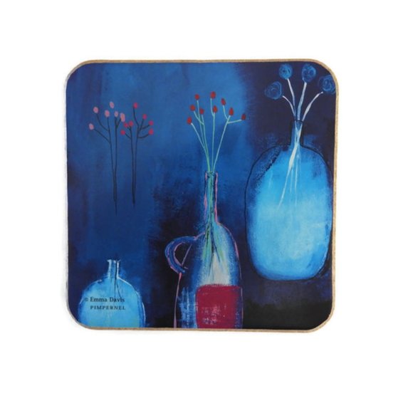 Pimpernel Changing Flowers Cork Coasters - Picture 1 of 5
